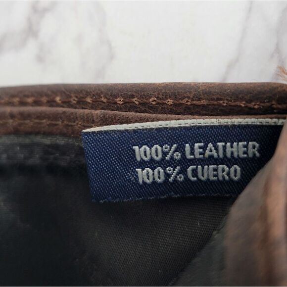 Faded Glory Vintage Brown Leather Wallet with Crest Dueling Dragons Embossed - Picture 8 of 13